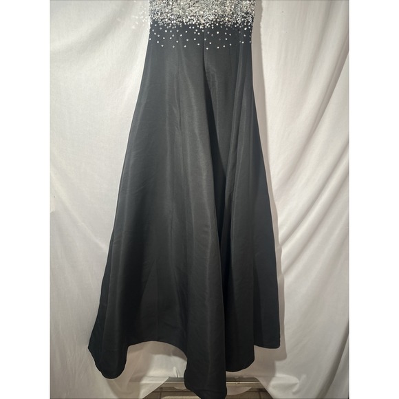 NWT $1095 Sachin & Babi [ 2 ] Caterina Sequin V-neck Gown in Black Silver‎ - Picture 12 of 15